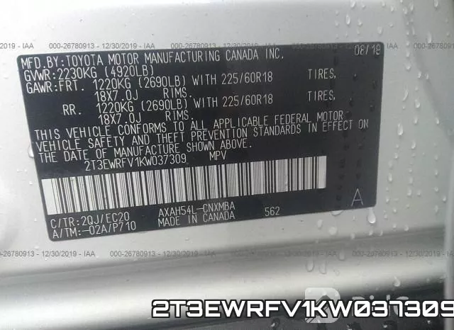 2T3EWRFV1KW037309 фото 6