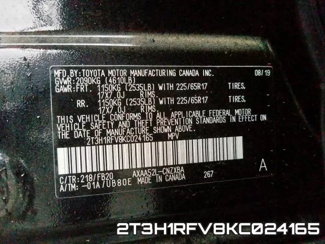 2T3H1RFV8KC024165 фото 2