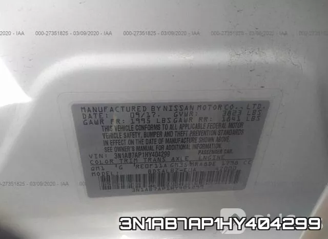 3N1AB7AP1HY404299 фото 6
