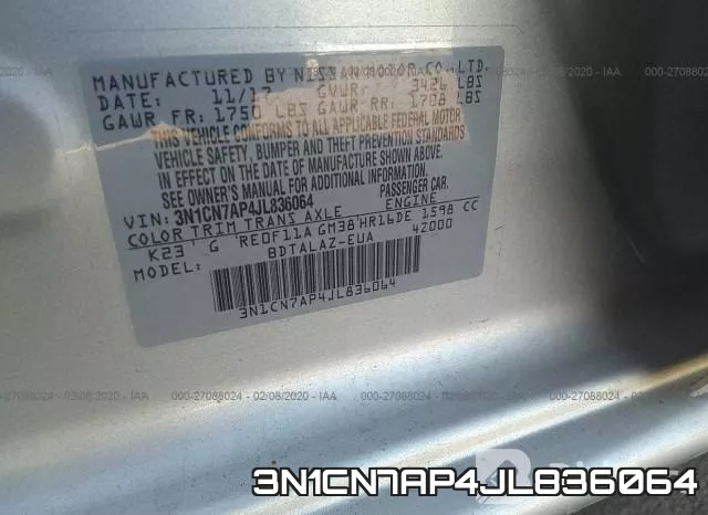 3N1CN7AP4JL836064 фото 7