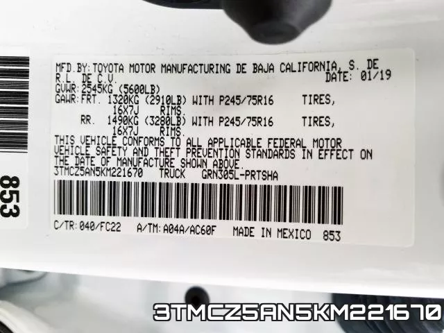 3TMCZ5AN5KM221670 фото 2