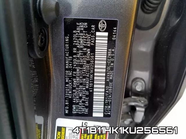 4T1B11HK1KU256561 фото 2