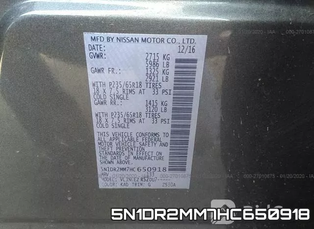 5N1DR2MM7HC650918 фото 7