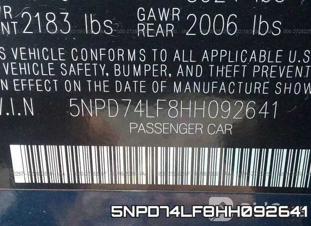 5NPD74LF8HH092641 фото 7