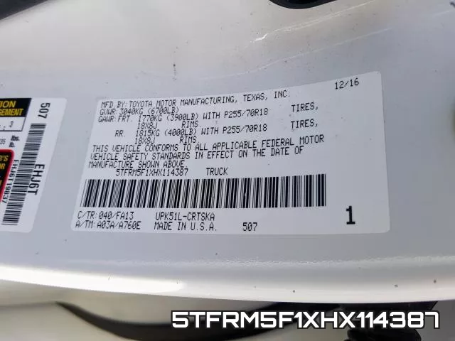 5TFRM5F1XHX114387 фото 2