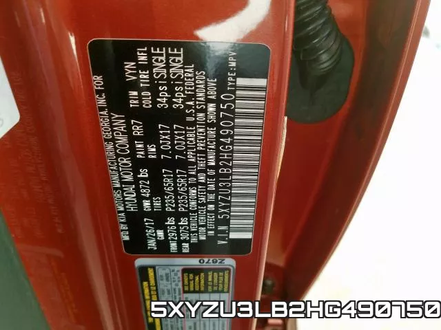 5XYZU3LB2HG490750 фото 2