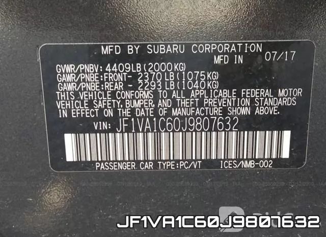 JF1VA1C60J9807632 фото 6