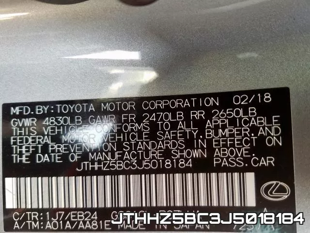 JTHHZ5BC3J5018184 фото 2