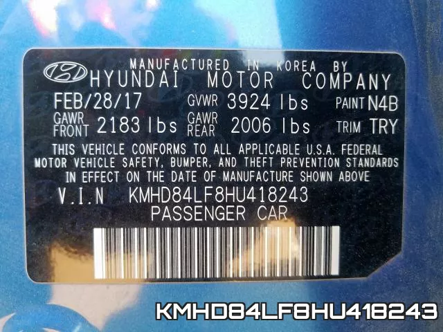 KMHD84LF8HU418243 фото 2