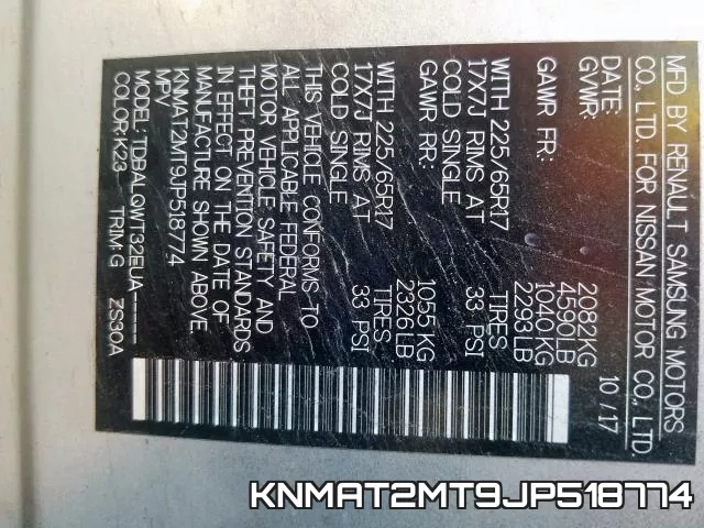 KNMAT2MT9JP518774 фото 2