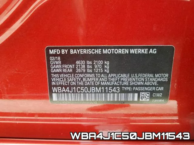 WBA4J1C50JBM11543 фото 2