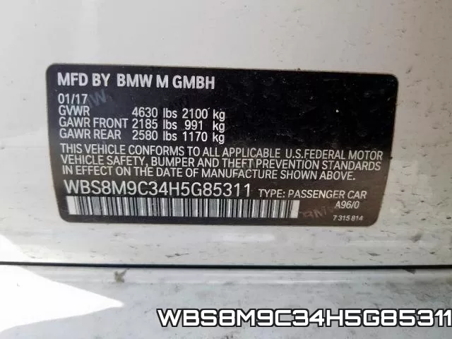 WBS8M9C34H5G85311 фото 2