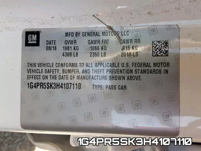 1G4PR5SK3H4107110 фото 2