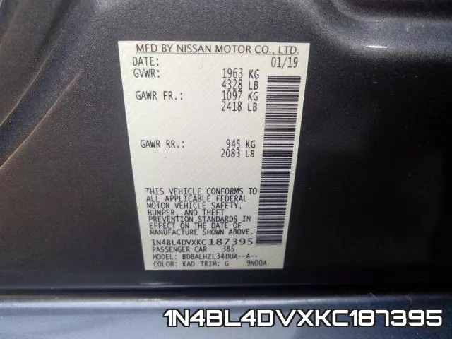 1N4BL4DVXKC187395 фото 2