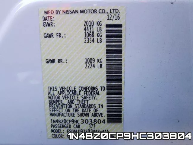 1N4BZ0CP9HC303804 фото 2
