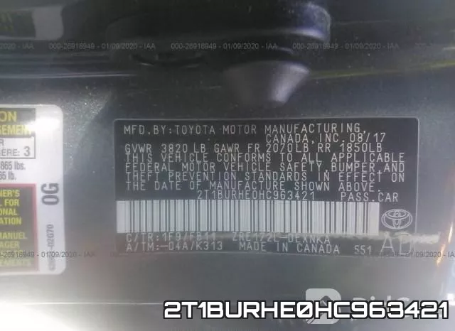 2T1BURHE0HC963421 фото 8