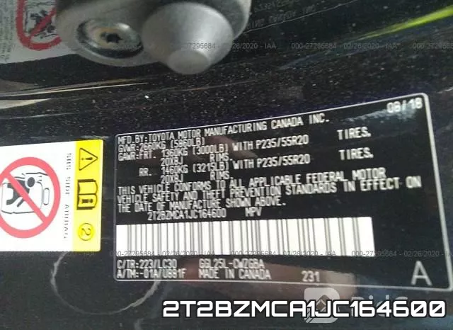 2T2BZMCA1JC164600 фото 7