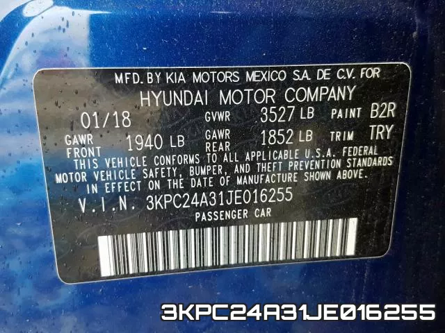 3KPC24A31JE016255 фото 2