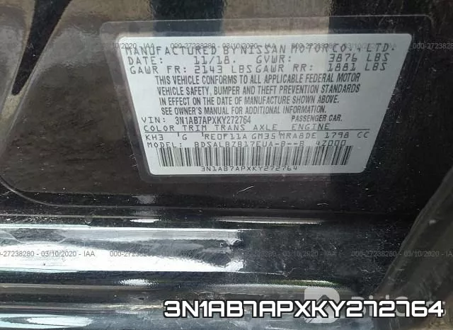3N1AB7APXKY272764 фото 6