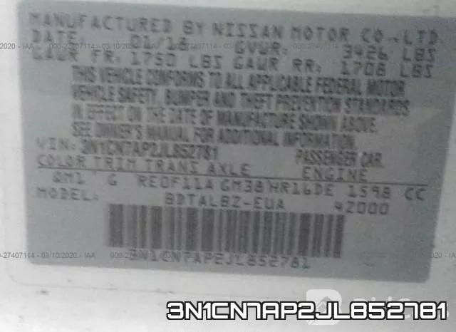 3N1CN7AP2JL852781 фото 5