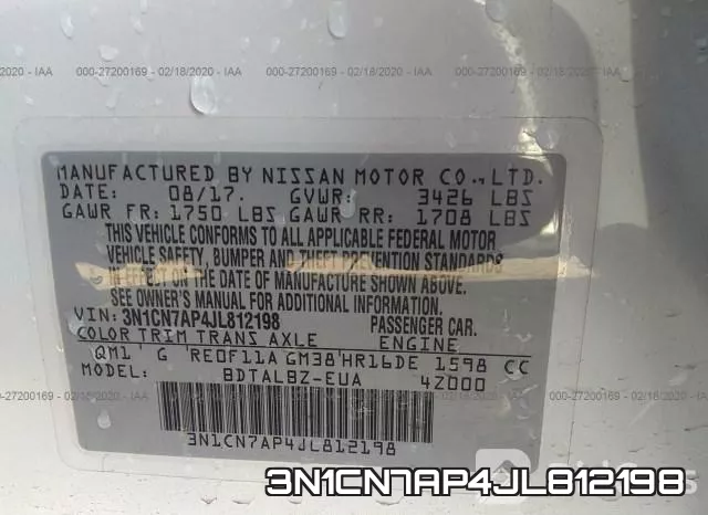 3N1CN7AP4JL812198 фото 8