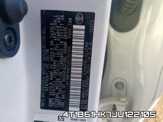 4T1B61HK7JU122105 фото 2