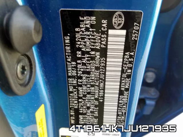 4T1B61HK7JU127935 фото 2