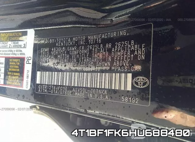 4T1BF1FK6HU688480 фото 7