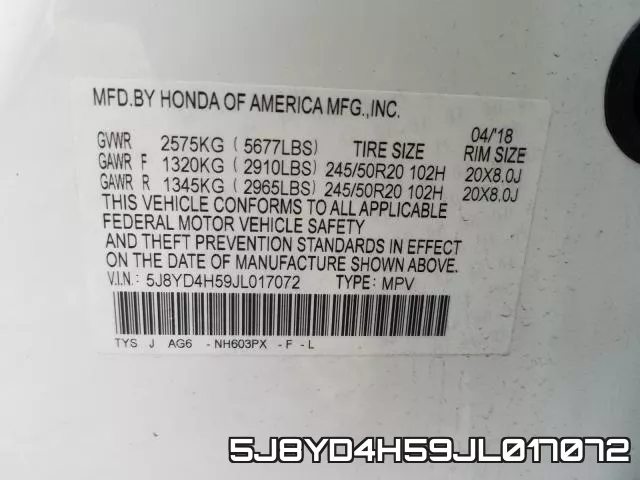 5J8YD4H59JL017072 фото 2