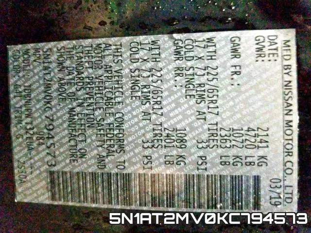 5N1AT2MV0KC794573 фото 2