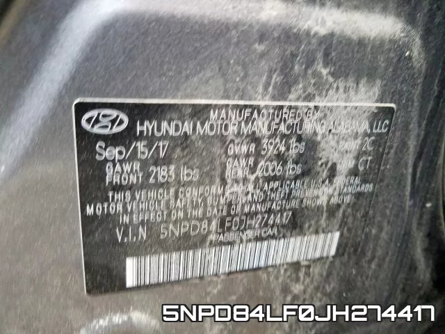 5NPD84LF0JH274417 фото 2