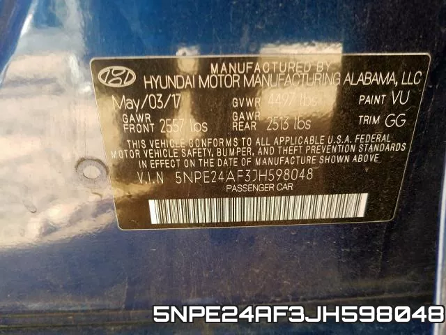 5NPE24AF3JH598048 фото 2