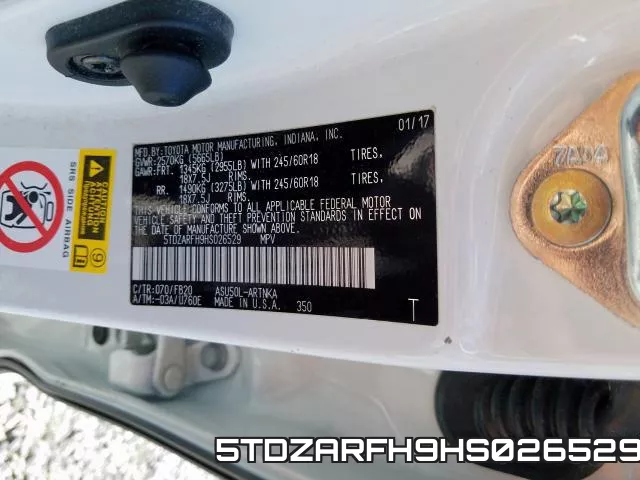 5TDZARFH9HS026529 фото 2