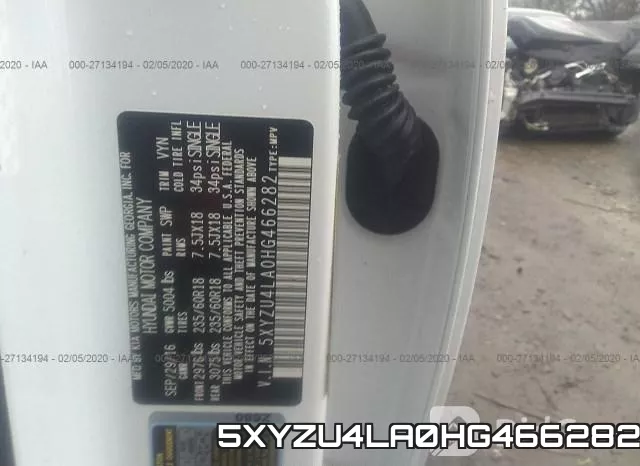 5XYZU4LA0HG466282 фото 7