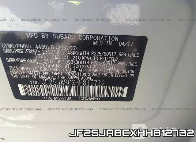 JF2SJABCXHH812732 фото 6