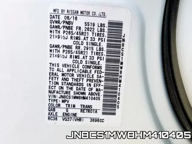 JN8CS1MW8HM410405 фото 2