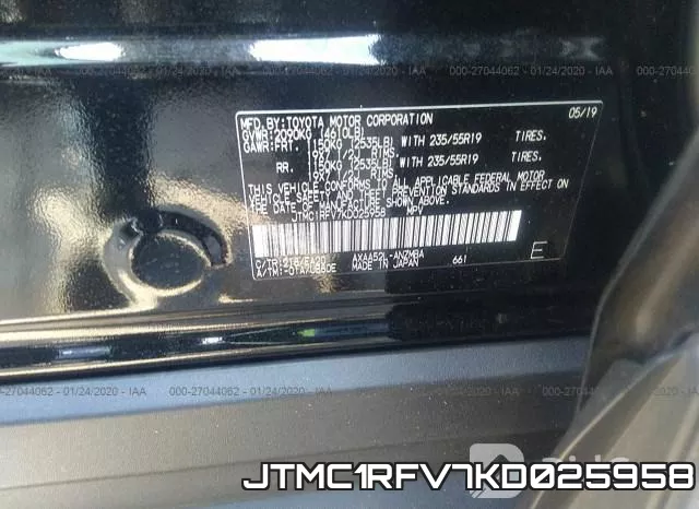 JTMC1RFV7KD025958 фото 5