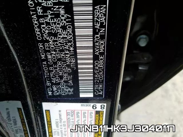 JTNB11HK3J3040117 фото 2