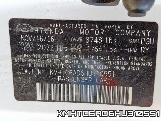 KMHTC6AD6HU310551 фото 2