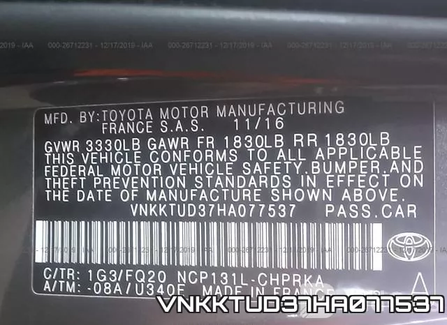 VNKKTUD37HA077537 фото 6