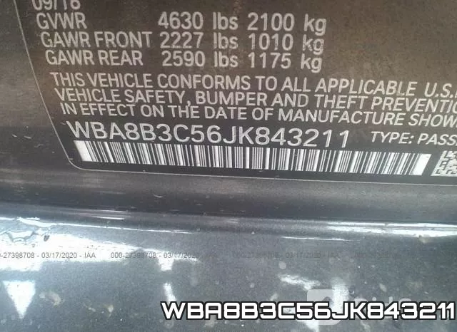 WBA8B3C56JK843211 фото 8