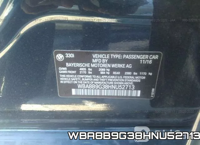 WBA8B9G38HNU52713 фото 4