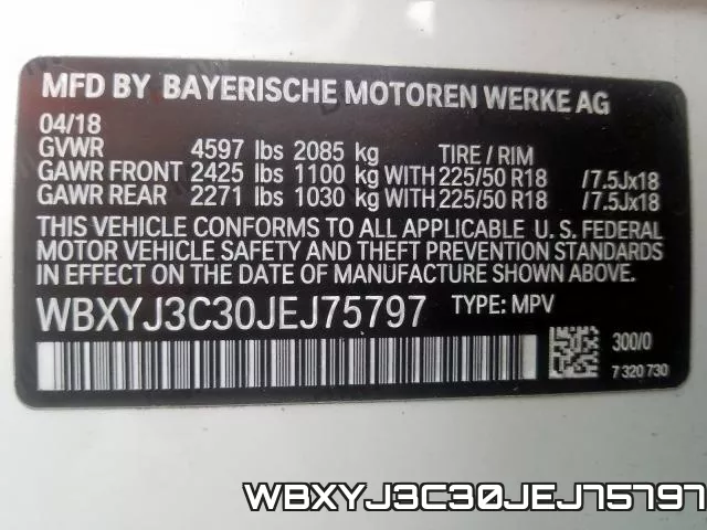 WBXYJ3C30JEJ75797 фото 2