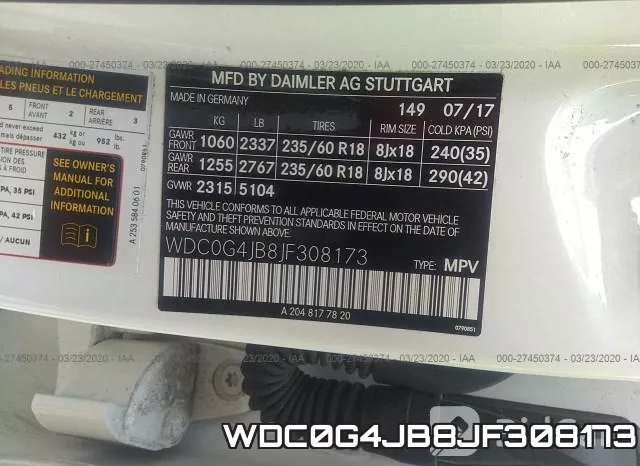 WDC0G4JB8JF308173 фото 7