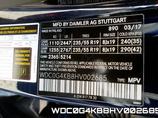 WDC0G4KB8HV002685 фото 2