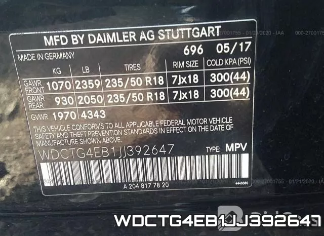 WDCTG4EB1JJ392647 фото 8