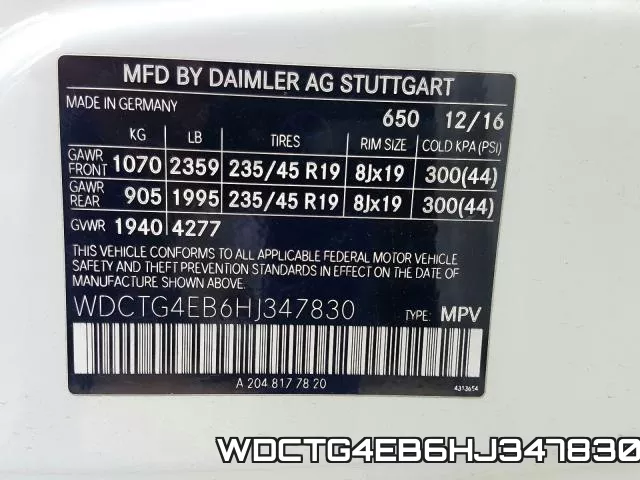 WDCTG4EB6HJ347830 фото 2