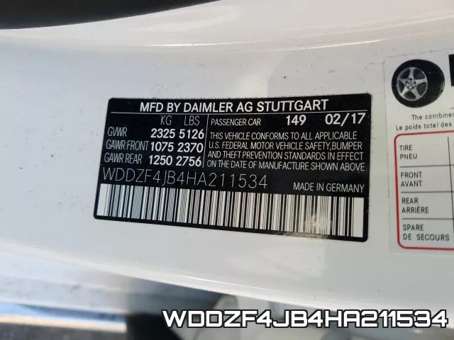 WDDZF4JB4HA211534 фото 2