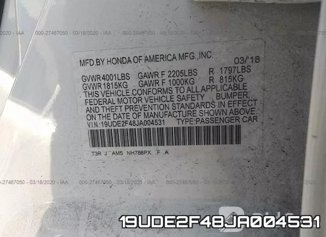 19UDE2F48JA004531 фото 6