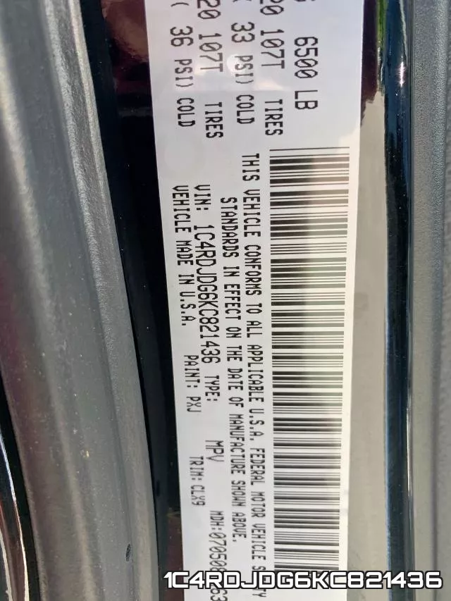 1C4RDJDG6KC821436 фото 2